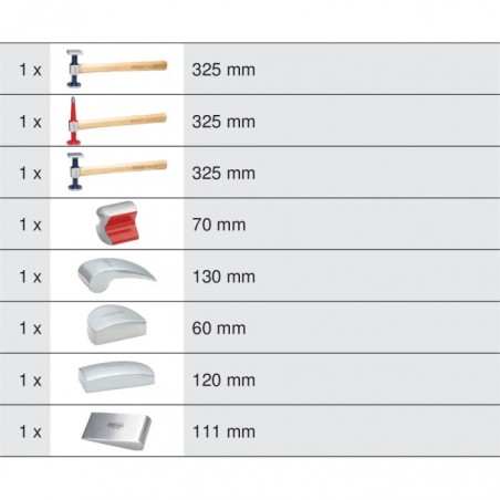 Coffret de débosselage de carrosserie 8 pcs KS Tools | 140.2100F