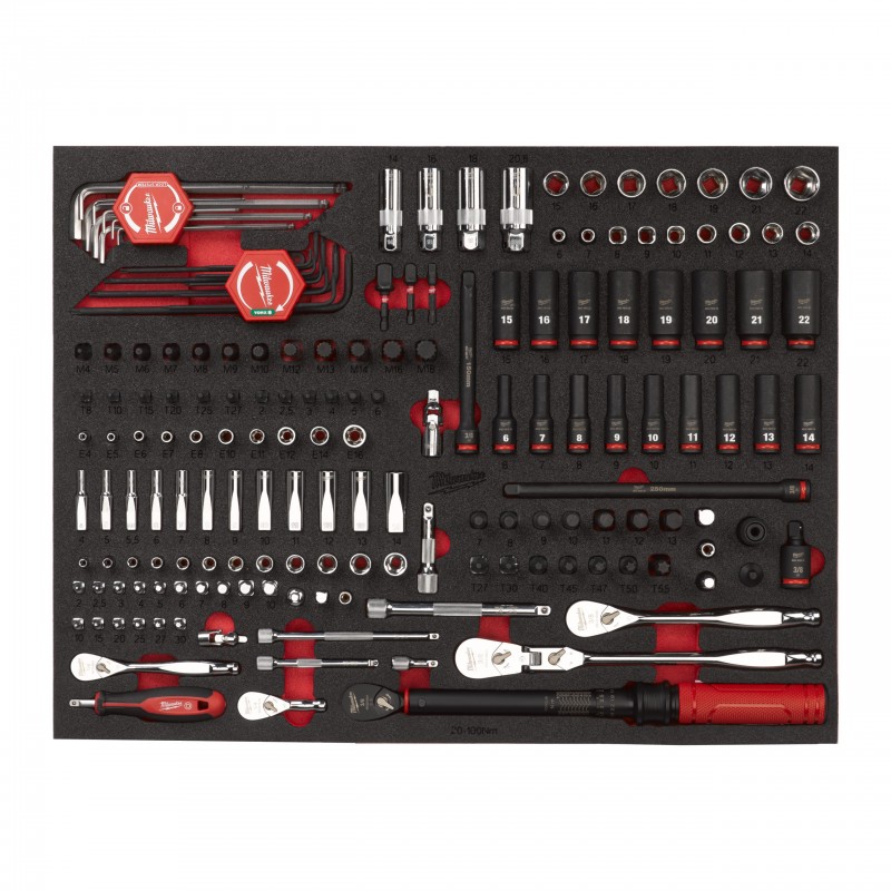 Module servante Cliquets et douilles 1/4", 3/8" 171 pcs Milwaukee | 4932502080