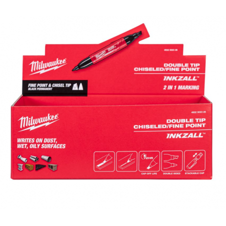 Marqueur INKZALL™ double pointe biseauté ultra-fine Milwaukee | 4932502326