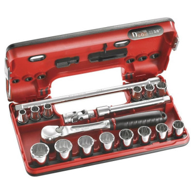 COFFRET "DETECTION BOX" CLIQUET ETANCHE DOUILLES 3/8" 12 PANS - FACOM | JL.DBOX112PB