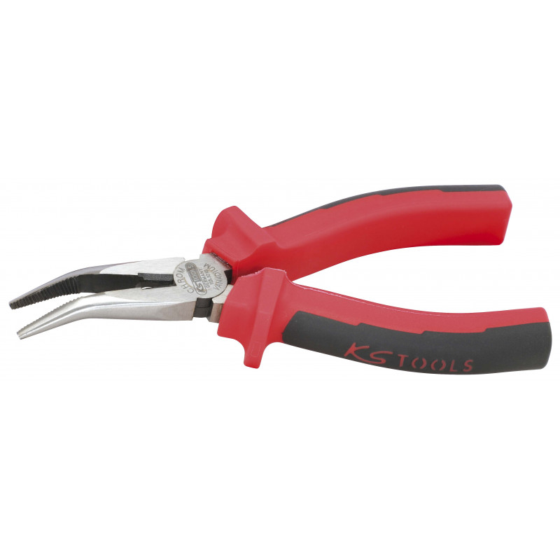 Pince à Bec Demi-Ronde Coudée KS Tools 115.1018 – 165 Mm Bi-Matière Pro