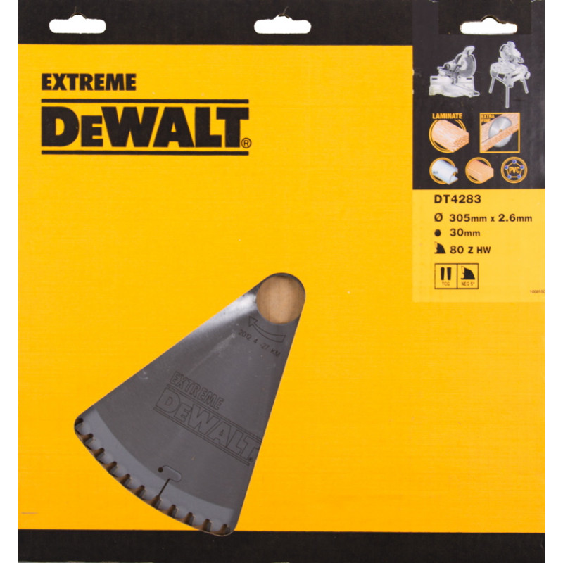 Lame pour scies circulaires stationnaires Extreme - 305 x 30 mm - 80 dents trapézoïdale - Epaisseur 1,8 mm - Dewalt | DT4283